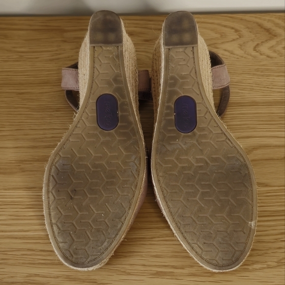 Me Too Women’s Bethany Leather Espadrille Taupe Wedge Sandal Size 9.5 - Picture 10 of 13